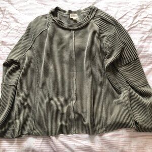 Olive Green Long Sleeve Women's Top